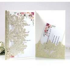 Christmas Invitation Card Silvery Snowflake Card